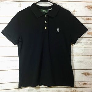 Ralph Lauren Active Womens Polo Shirt Black Size L